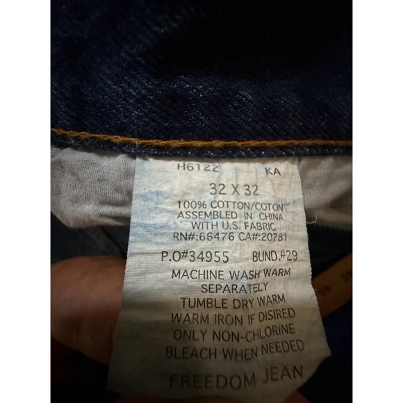 Vintage Tommy Hilfiger Jeans Mens 32 Blue Denim Straight Pocketed Men 32X32. - Picture 2 of 10